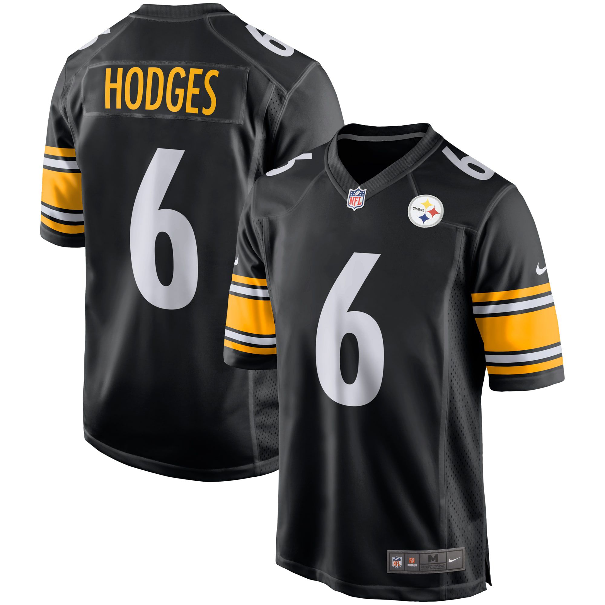 Men Pittsburgh Steelers #6 Devlin Hodges Nike Black Game NFL Jersey